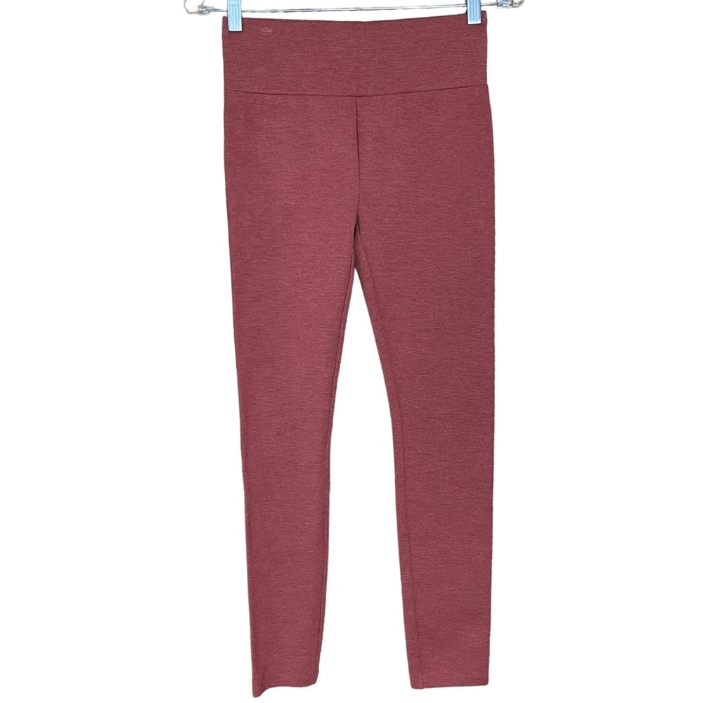 LOU & GREY XS Heather orange stretch knit leggings